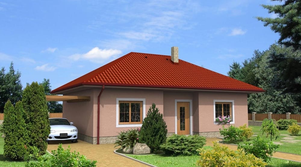 Veľký dvojspálňový bungalov s valbovou strechou – č.11