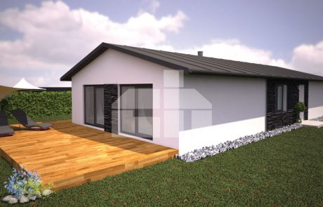 Projekt tříložnicového domu na úzký pozemek - č.18