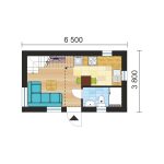 Půdorys malého domu do 25 m² - č.85 - 1